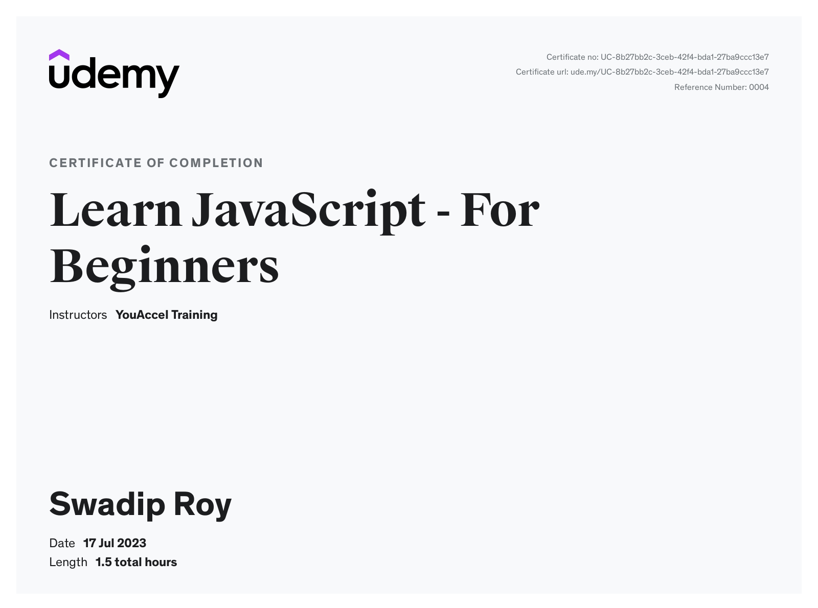 Beginner JavaScript - Udemy