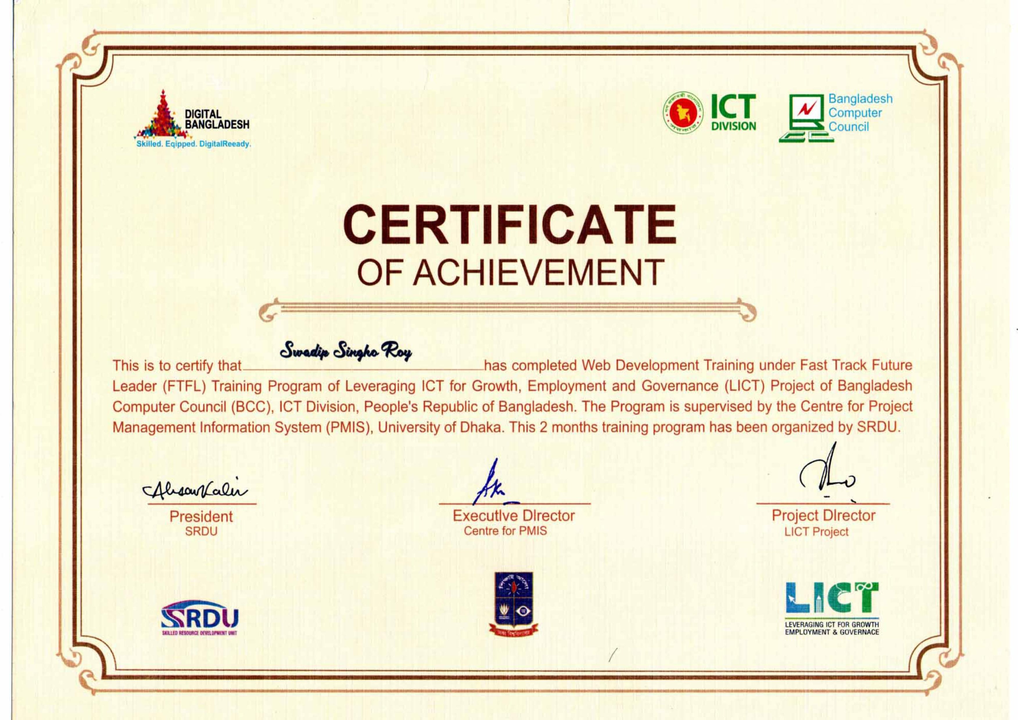 Lict Certificate